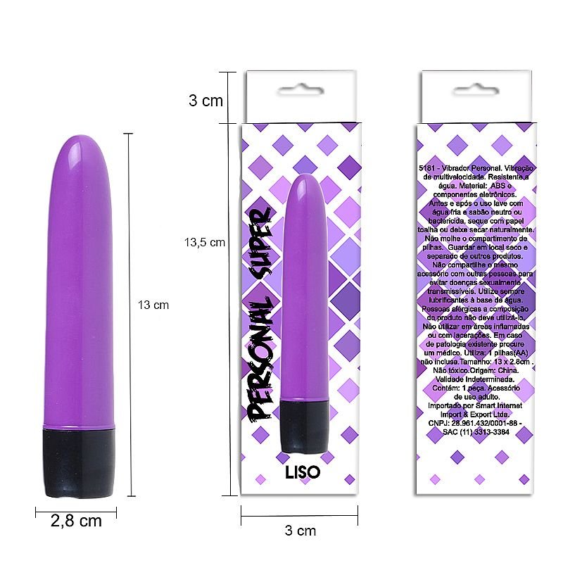 Liby Sex Shop Vibrador Personal ClÁssico De 13cm Liso Cor Roxo